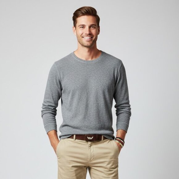 Vineyard Vines Gray Offroad Duofold Crewneck Size X-Large NWT - Picture 1 of 7